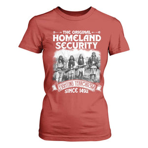 Native American T Shirt For Women Original Homeland Security TS09 Red Print Your Wear