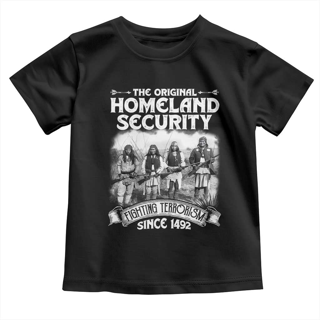 Native American Toddler T Shirt Original Homeland Security TS09 Black Print Your Wear