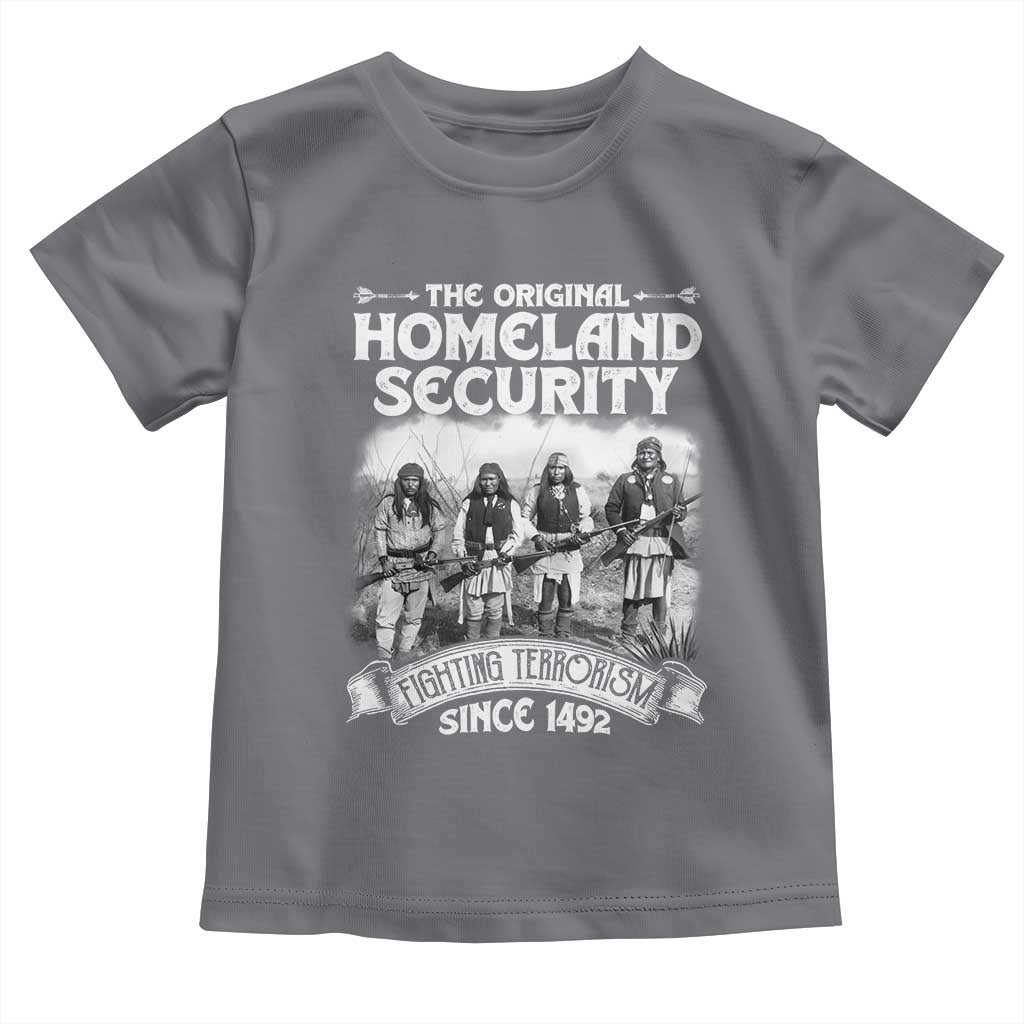 Native American Toddler T Shirt Original Homeland Security TS09 Charcoal Print Your Wear