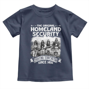 Native American Toddler T Shirt Original Homeland Security TS09 Navy Print Your Wear