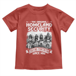 Native American Toddler T Shirt Original Homeland Security TS09 Red Print Your Wear