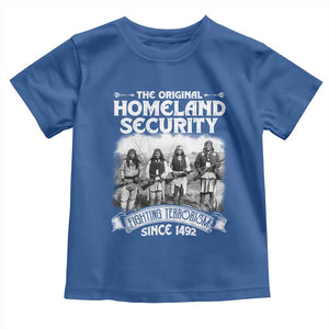 Native American Toddler T Shirt Original Homeland Security TS09 Royal Blue Print Your Wear