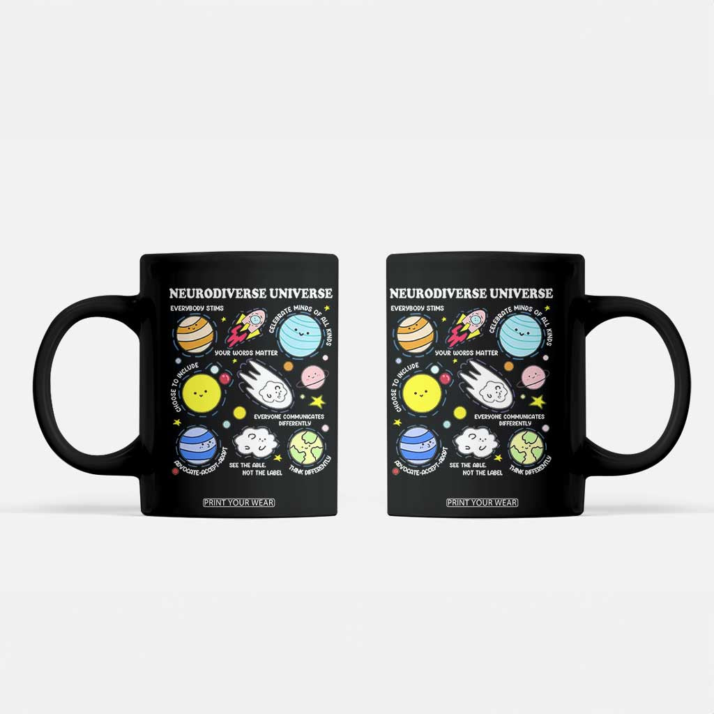 Neurodiverse Universe Coffee Mug Autism Awareness ADHD ASD Neurodiversity TS02 Black Print Your Wear