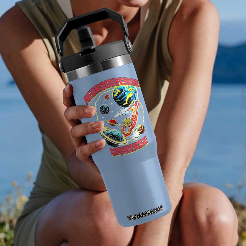 Neurodiverse Universe Flip Straw Tumbler Neurodiversity Embrace ADHD Autism ASD TS02 One Size: 30 oz Light Blue Print Your Wear