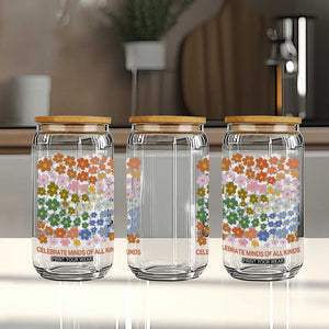 Neurodiversity Boho Floral Glass Can Celebrate Minds of All Kinds Autism ADHD ASD TS02 Print Your Wear