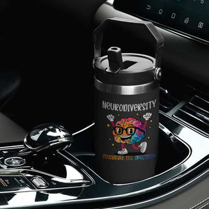 Neurodiversity Brain Flip Straw Tumbler Celebrate The Spectrum Autism Acceptance ASD ADHD TS02 Print Your Wear