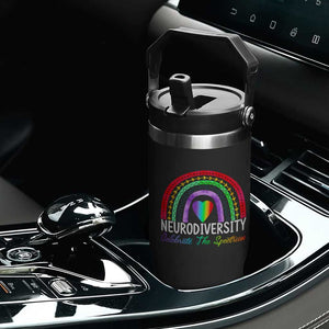 Neurodiversity Flip Straw Tumbler Autism Spectrum ASD ADHD Rainbow Boho TS02 Print Your Wear