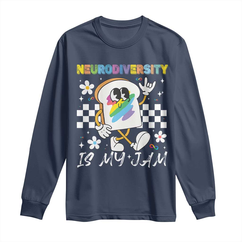 Neurodiversity Is My Jam Inclusion Autism Awareness Long Sleeve Shirt Special Education Teacher Para Gift TS10 Navy Print Your Wear