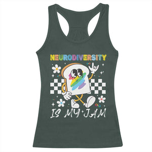 Neurodiversity Is My Jam Inclusion Autism Awareness Racerback Tank Top Special Education Teacher Para Gift TS10 Dark Forest Green Print Your Wear