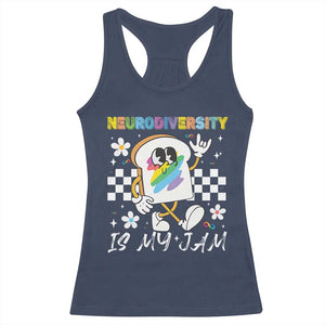 Neurodiversity Is My Jam Inclusion Autism Awareness Racerback Tank Top Special Education Teacher Para Gift TS10 Navy Print Your Wear