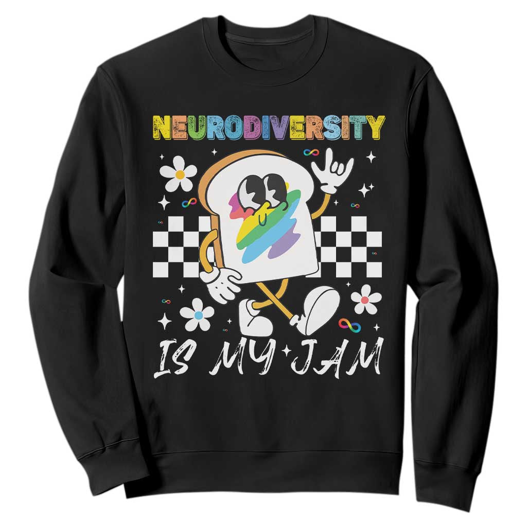 Neurodiversity Is My Jam Inclusion Autism Awareness Sweatshirt Special Education Teacher Para Gift TS10 Black Print Your Wear