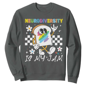 Neurodiversity Is My Jam Inclusion Autism Awareness Sweatshirt Special Education Teacher Para Gift TS10 Dark Heather Print Your Wear