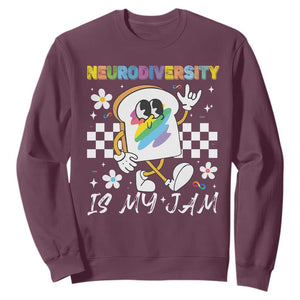 Neurodiversity Is My Jam Inclusion Autism Awareness Sweatshirt Special Education Teacher Para Gift TS10 Maroon Print Your Wear