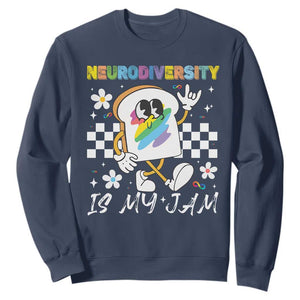 Neurodiversity Is My Jam Inclusion Autism Awareness Sweatshirt Special Education Teacher Para Gift TS10 Navy Print Your Wear