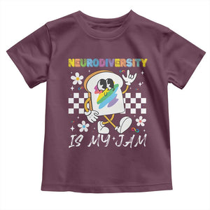 Neurodiversity Is My Jam Inclusion Autism Awareness Toddler T Shirt Special Education Teacher Para Gift TS10 Maroon Print Your Wear