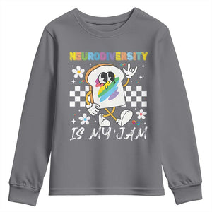 Neurodiversity Is My Jam Inclusion Autism Awareness Youth Sweatshirt Special Education Teacher Para Gift TS10 Charcoal Print Your Wear