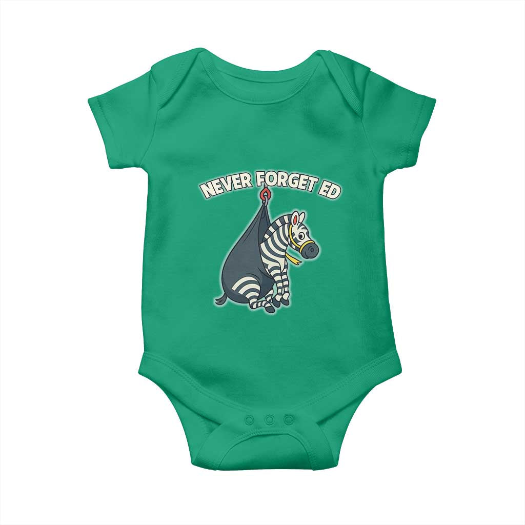 Never Forget Ed The Zebra Meme Baby Onesie Funny Viral Animal Escape Internet Humor Fans TS02 Irish Green Print Your Wear