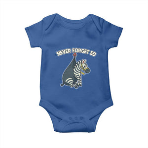 Never Forget Ed The Zebra Meme Baby Onesie Funny Viral Animal Escape Internet Humor Fans TS02 Royal Blue Print Your Wear
