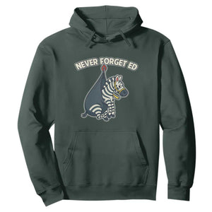 Never Forget Ed The Zebra Meme Hoodie Funny Viral Animal Escape Internet Humor Fans TS02 Dark Forest Green Print Your Wear