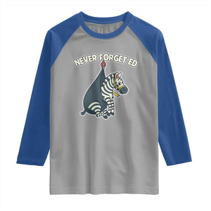 Never Forget Ed The Zebra Meme Raglan Shirt Funny Viral Animal Escape Internet Humor Fans TS02 Sport Gray Royal Print Your Wear