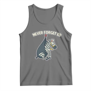 Never Forget Ed The Zebra Meme Tank Top Funny Viral Animal Escape Internet Humor Fans TS02 Black Heather Print Your Wear