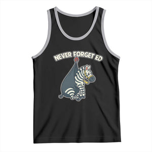 Never Forget Ed The Zebra Meme Tank Top Funny Viral Animal Escape Internet Humor Fans TS02 Black Athletic Heather Print Your Wear
