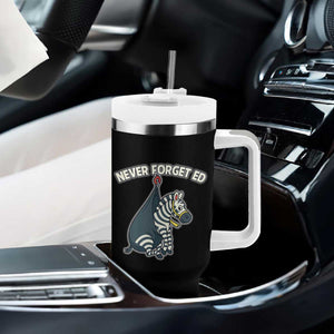 Never Forget Ed The Zebra Meme Tumbler With Handle Funny Viral Animal Escape Internet Humor Fans TS02 Print Your Wear