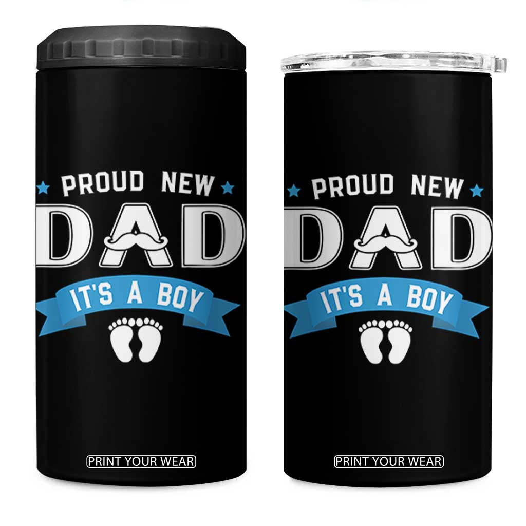 New Dad It's a Boy 4 in 1 Can Cooler Tumbler Newborn Daddy Father Baby Boy Son TS10 One Size: 16 oz Black Print Your Wear
