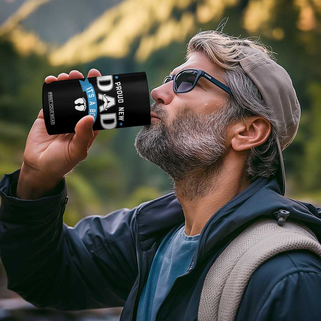 New Dad It's a Boy 4 in 1 Can Cooler Tumbler Newborn Daddy Father Baby Boy Son TS10 Print Your Wear