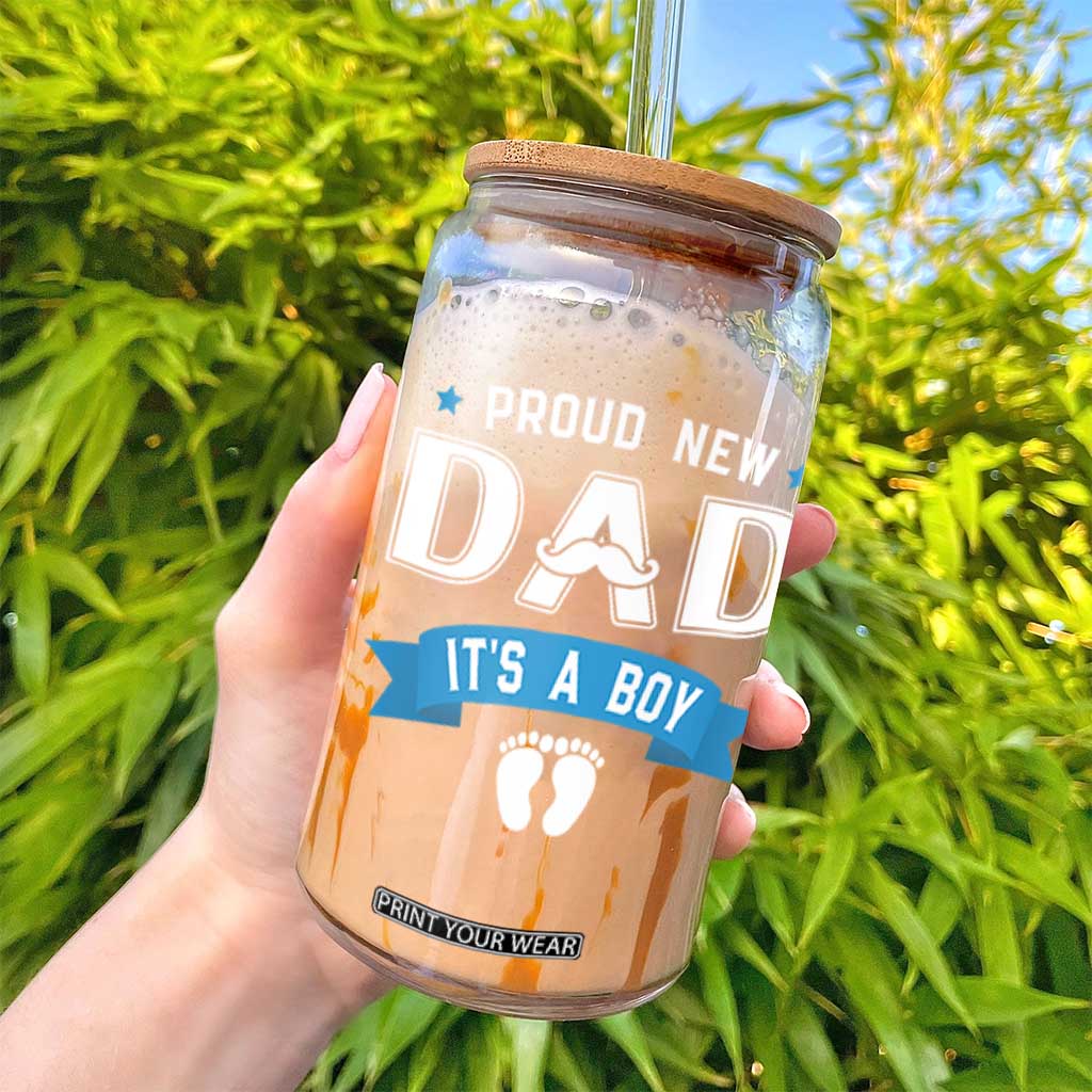 New Dad It's a Boy Glass Can Newborn Daddy Father Baby Boy Son TS10 Print Your Wear