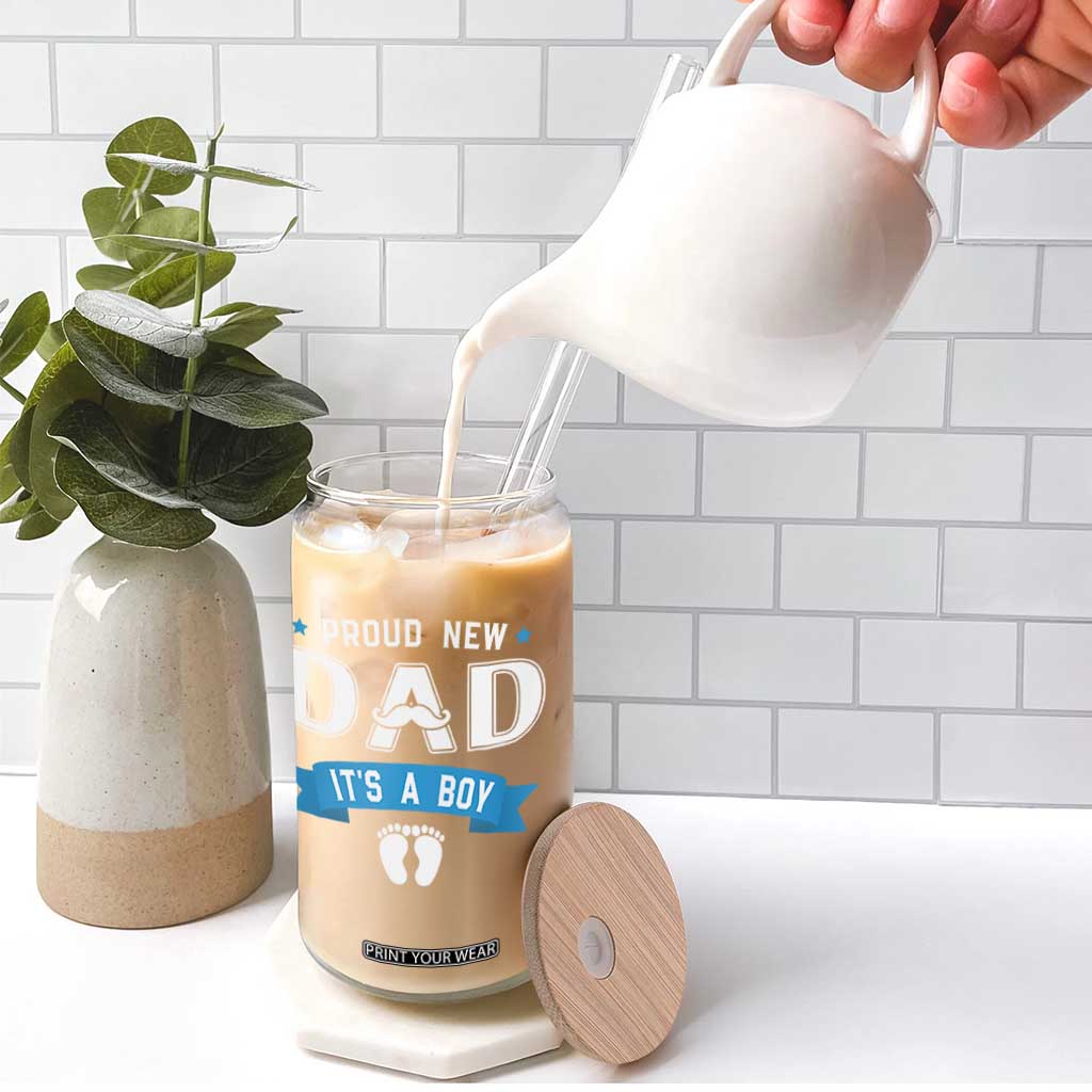 New Dad It's a Boy Glass Can Newborn Daddy Father Baby Boy Son TS10 Print Your Wear