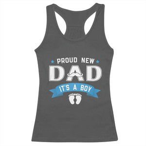 New Dad It's a Boy Racerback Tank Top Newborn Daddy Father Baby Boy Son TS10 Dark Heather Print Your Wear