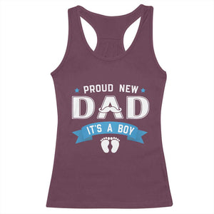 New Dad It's a Boy Racerback Tank Top Newborn Daddy Father Baby Boy Son TS10 Maroon Print Your Wear