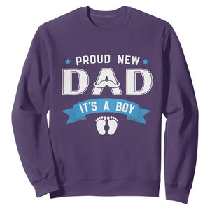 New Dad Its a Boy Sweatshirt Daddy Of Newborn Baby Boy Son First Father Day TS10 Purple Print Your Wear