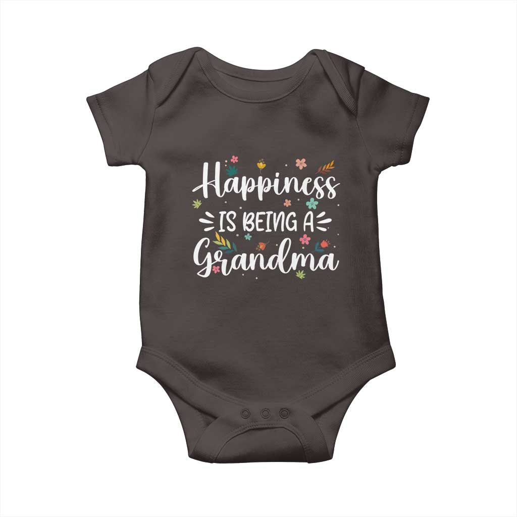New Grandma Baby Onesie Happiness is Being a Grandma Grandmother TS10 Dark Chocolate Print Your Wear