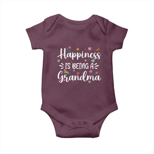 New Grandma Baby Onesie Happiness is Being a Grandma Grandmother TS10 Maroon Print Your Wear
