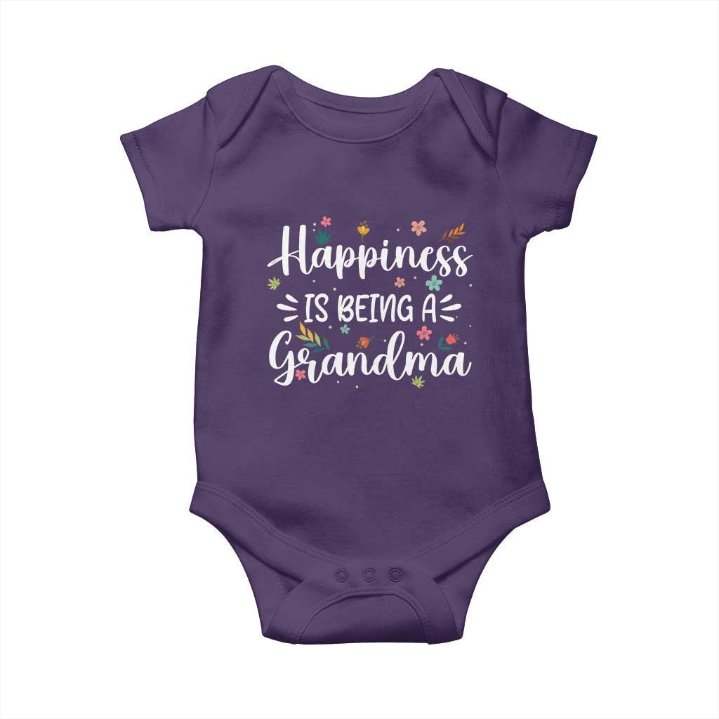 New Grandma Baby Onesie Happiness is Being a Grandma Grandmother TS10 Purple Print Your Wear
