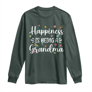 New Grandma Long Sleeve Shirt Happiness is Being a Grandma Grandmother TS10 Dark Forest Green Print Your Wear