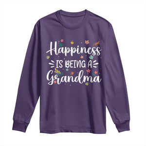 New Grandma Long Sleeve Shirt Happiness is Being a Grandma Grandmother TS10 Purple Print Your Wear