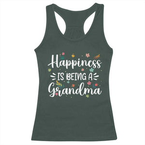 New Grandma Racerback Tank Top Happiness is Being a Grandma Grandmother TS10 Dark Forest Green Print Your Wear