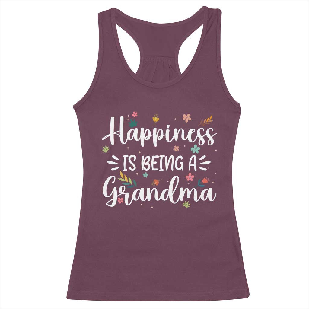 New Grandma Racerback Tank Top Happiness is Being a Grandma Grandmother TS10 Maroon Print Your Wear