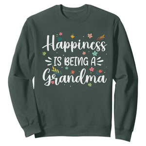 New Grandma Sweatshirt Happiness is Being a Grandma Grandmother TS10 Dark Forest Green Print Your Wear