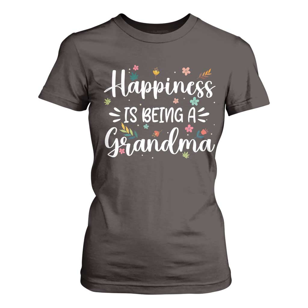 New Grandma T Shirt For Women Happiness is Being a Grandma Grandmother TS10 Dark Chocolate Print Your Wear