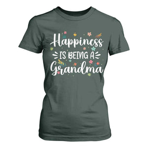 New Grandma T Shirt For Women Happiness is Being a Grandma Grandmother TS10 Dark Forest Green Print Your Wear