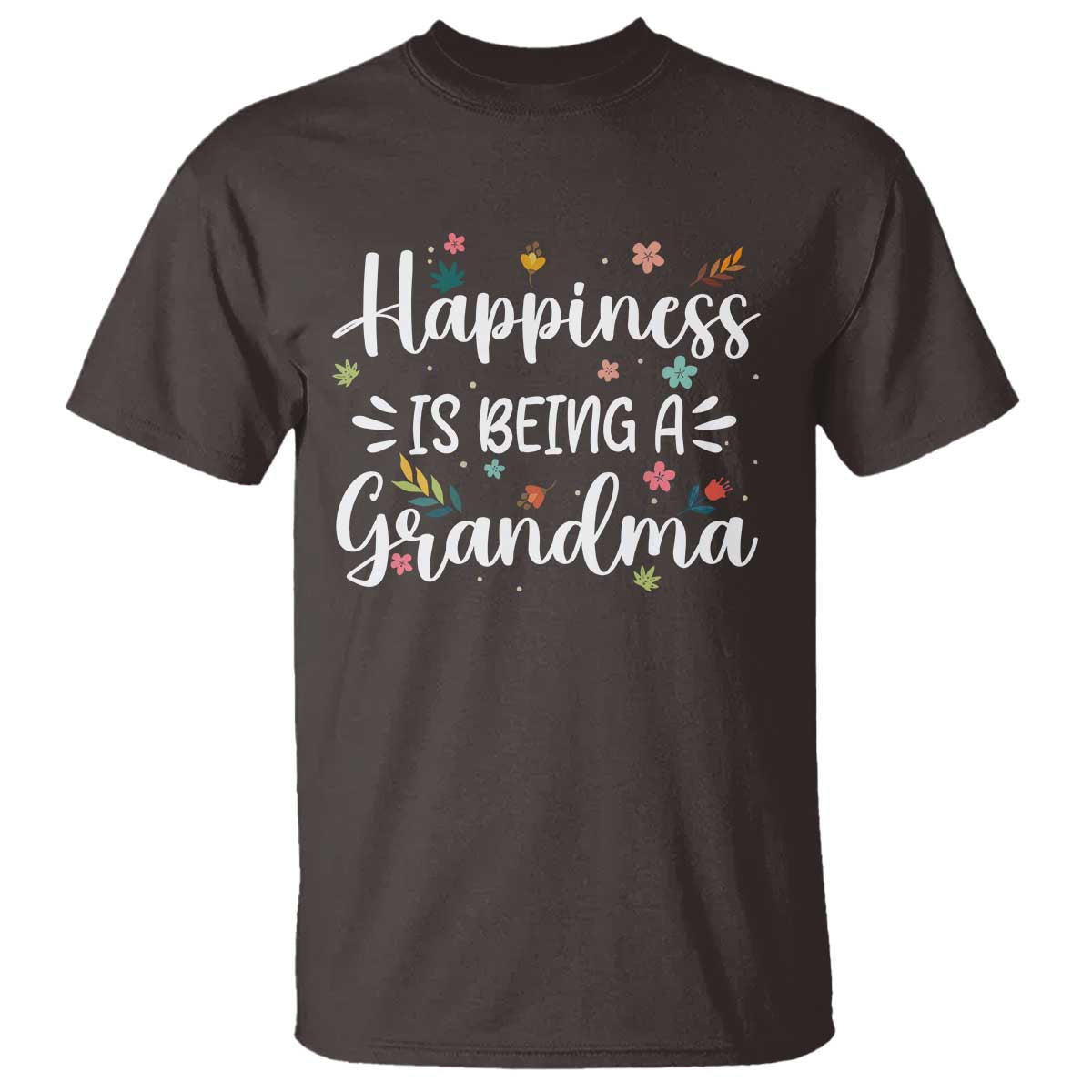 New Grandma T Shirt Happiness is Being a Grandma Grandmother TS10 Dark Chocolate Print Your Wear