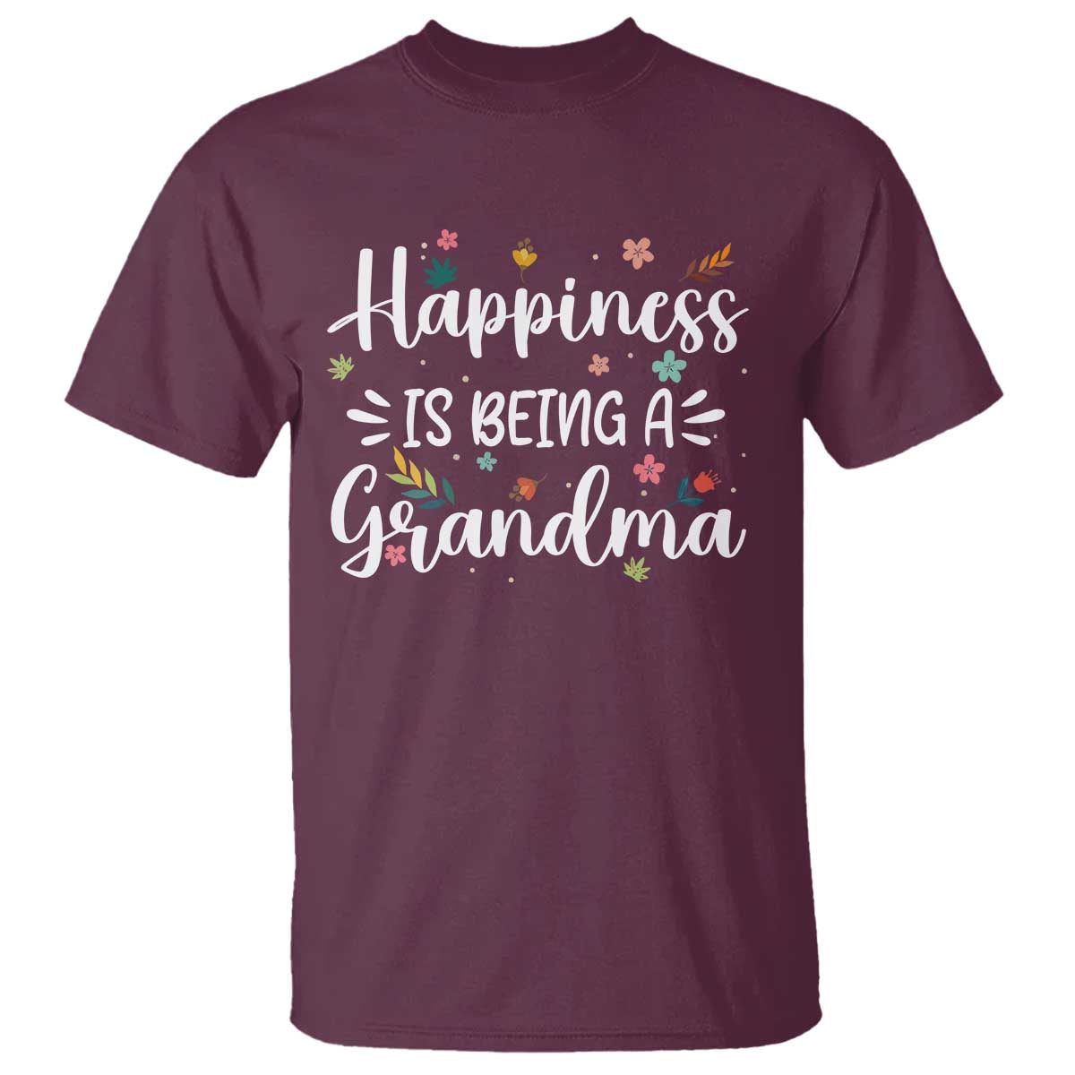 New Grandma T Shirt Happiness is Being a Grandma Grandmother TS10 Maroon Print Your Wear