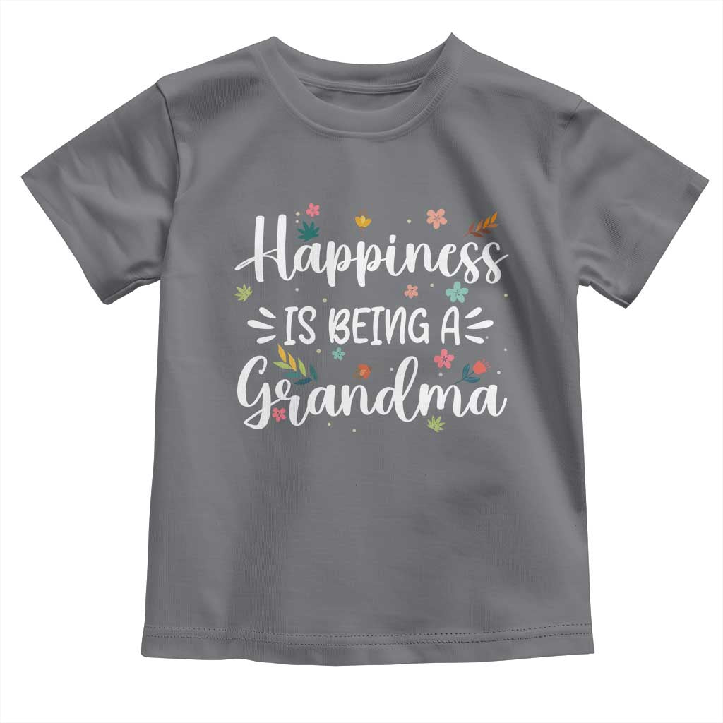 New Grandma Toddler T Shirt Happiness is Being a Grandma Grandmother TS10 Charcoal Print Your Wear