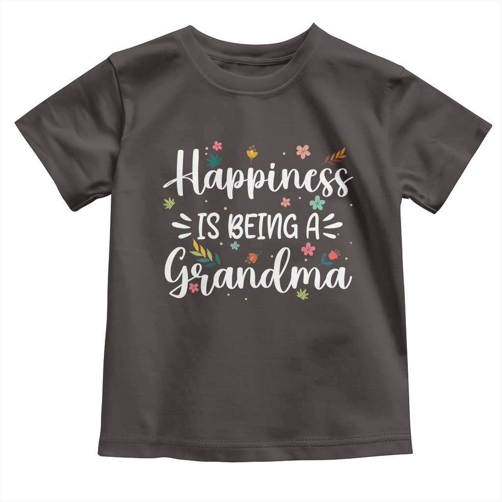New Grandma Toddler T Shirt Happiness is Being a Grandma Grandmother TS10 Dark Chocolate Print Your Wear