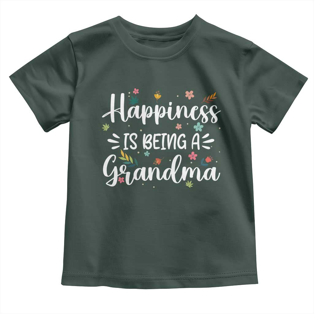 New Grandma Toddler T Shirt Happiness is Being a Grandma Grandmother TS10 Dark Forest Green Print Your Wear