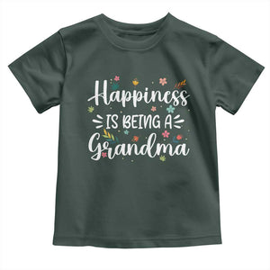 New Grandma Toddler T Shirt Happiness is Being a Grandma Grandmother TS10 Dark Forest Green Print Your Wear